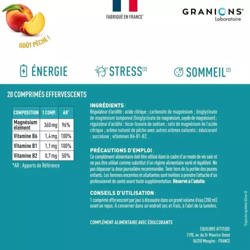 Granions Magnésium Bisgly 20 Comprimés Effervescents