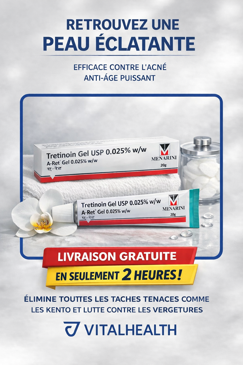 Gel de trétinoïne 100 % efficace ✨
