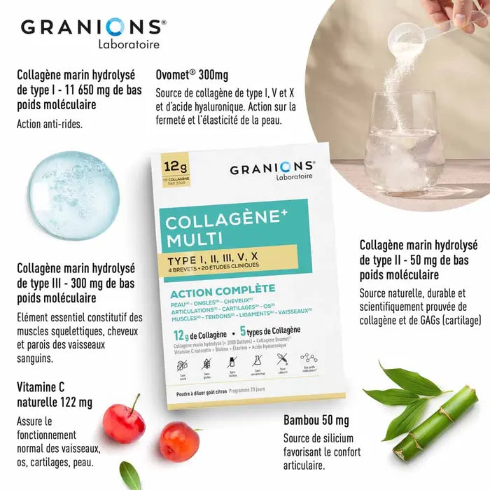 Granions collagène multi-types I-II-III-V-X 275 g