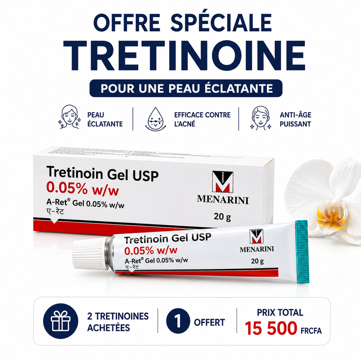 PROMOTION : Achetez 2 produits Tretinoin et obtenez-en 1 GRATUIT, le tout pour 15 500 ✨