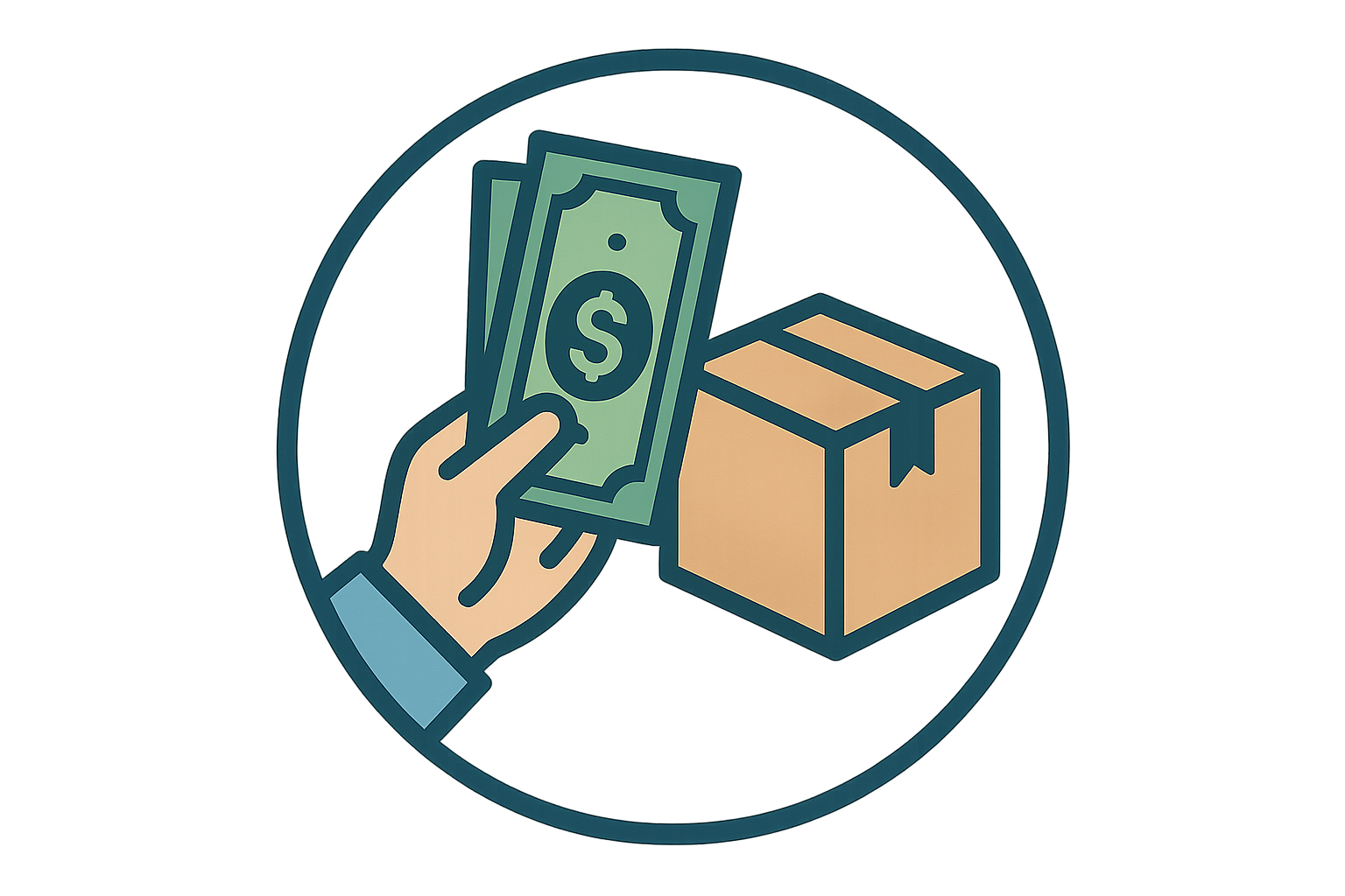 make payment on delivery icon